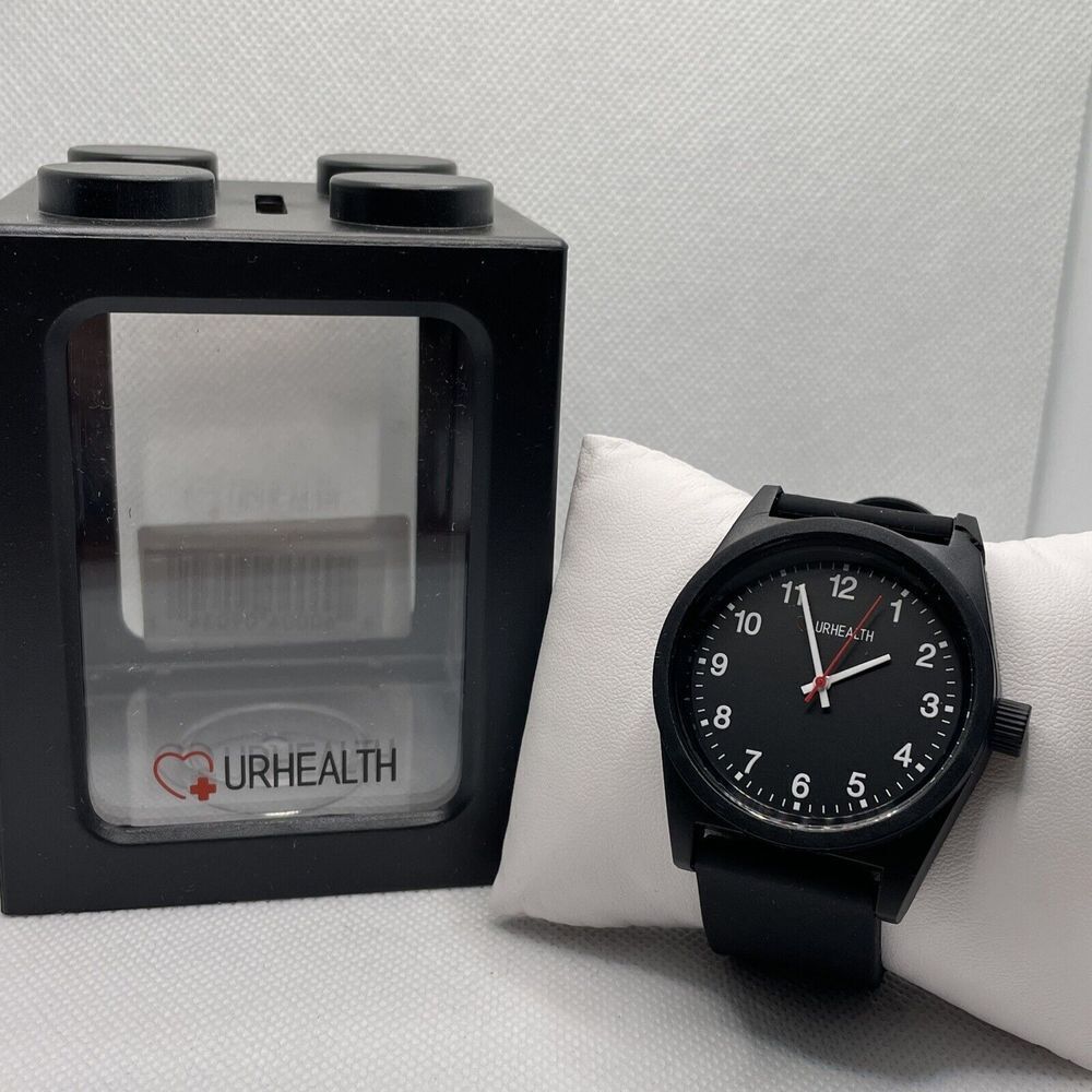 URHEALTH SA8633 Women's Black Silicone Analog Dial Quartz Genuine Watch Tx192